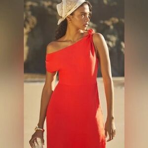 NWT Size L By Anthropologie One-Shoulder Column Midi Dress
